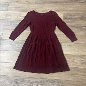 American Eagle Sweater Dress Sz M Maroon Babydoll Cottagecore Holiday Party